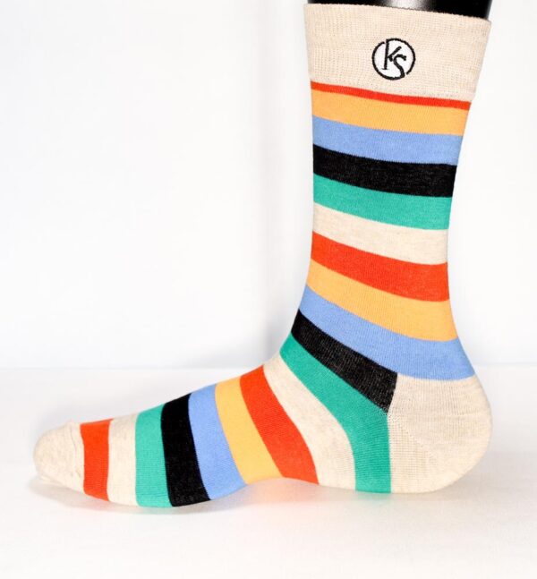 Two tone medium stripes — Single Pair Socks